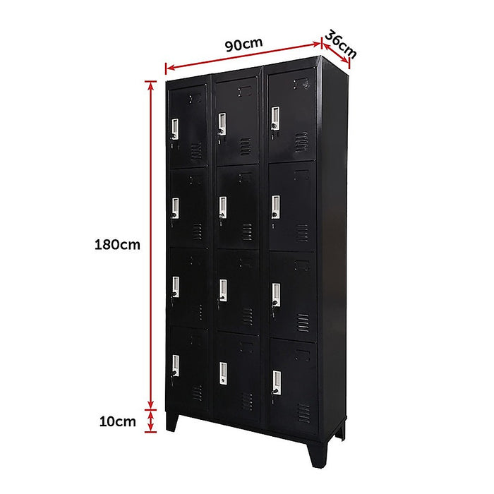 Twelve-Door Office Gym Shed Storage Locker