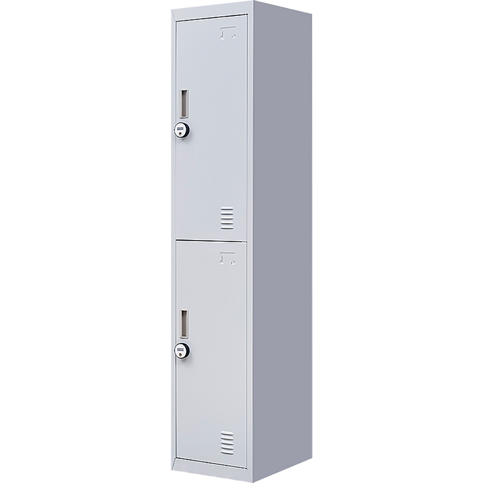 2-Door Vertical Locker for Office Gym Shed School Home Storage