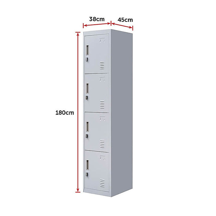 4-Door Vertical Locker for Office Gym Shed School Home Storage