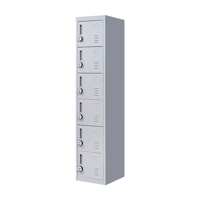 6-Door Locker for Office Gym Shed School Home Storage