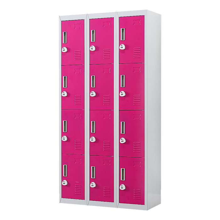 12-Door Locker for Office Gym Shed School Home Storage - 3-Digit Combination Lock