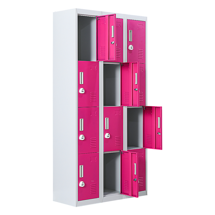 12-Door Locker for Office Gym Shed School Home Storage - 3-Digit Combination Lock