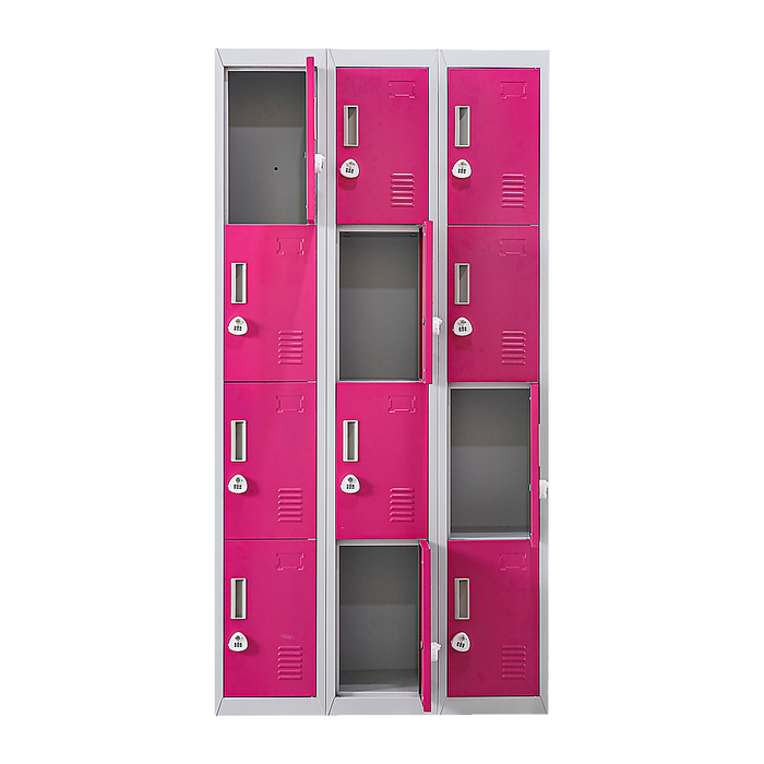 12-Door Locker for Office Gym Shed School Home Storage - 3-Digit Combination Lock