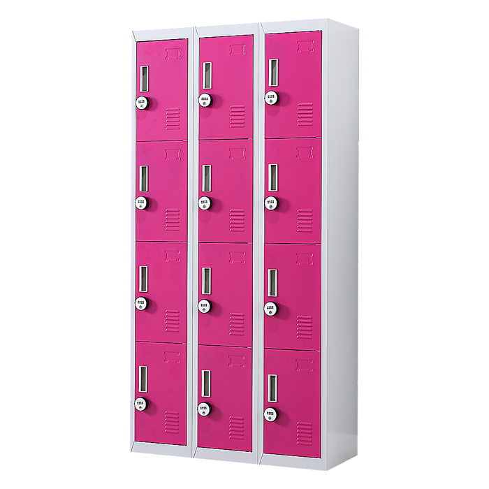 12-Door Locker for Office Gym Shed School Home Storage - 4-Digit Combination Lock