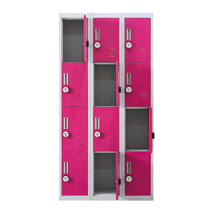 12-Door Locker for Office Gym Shed School Home Storage - 4-Digit Combination Lock