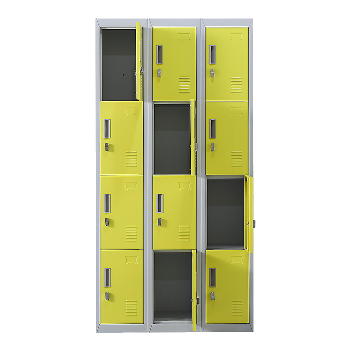 12-Door Locker for Office Gym Shed School Home Storage - Padlock-operated