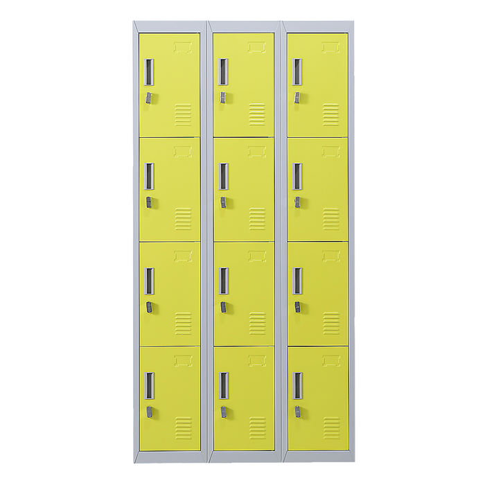 12-Door Locker for Office Gym Shed School Home Storage - Padlock-operated