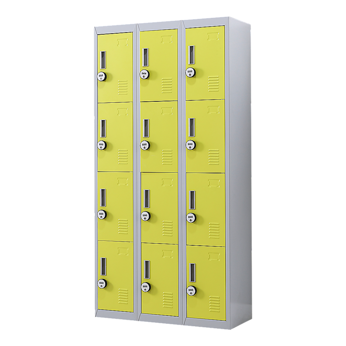 12-Door Locker for Office Gym Shed School Home Storage - 4-Digit Combination Lock