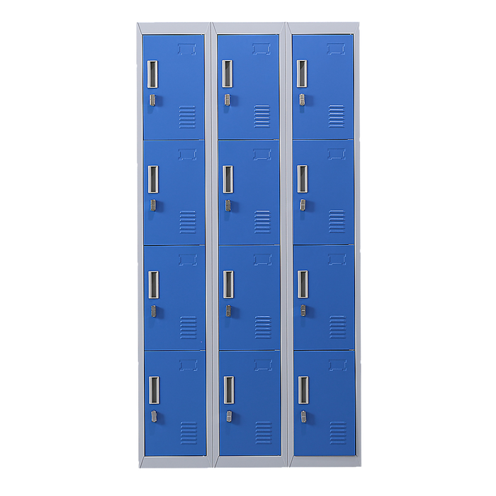 12-Door Locker for Office Gym Shed School Home Storage - Padlock-operated