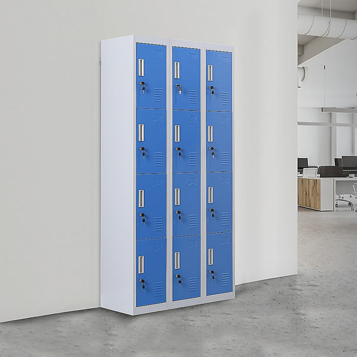 12-Door Locker for Office Gym Shed School Home Storage - 3-Digit Combination Lock