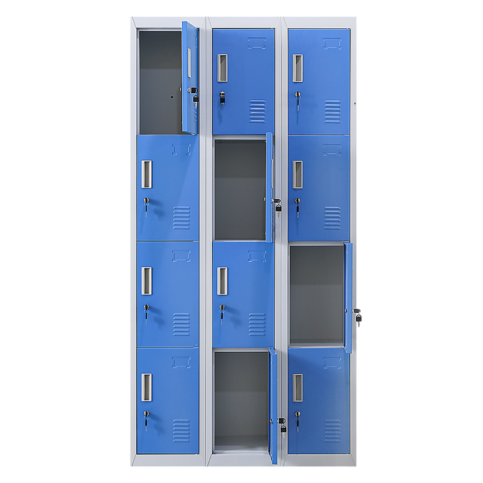 12-Door Locker for Office Gym Shed School Home Storage - 3-Digit Combination Lock