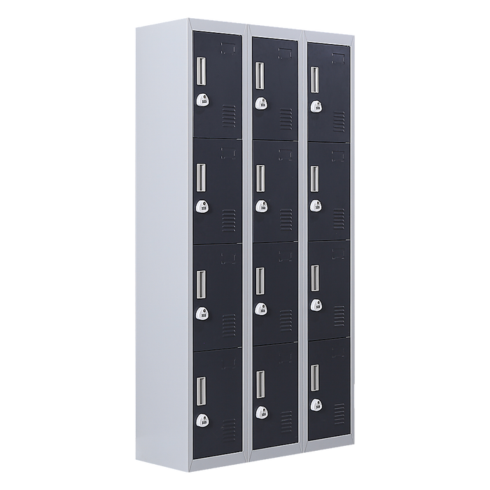 12-Door Locker for Office Gym Shed School Home Storage - 3-Digit Combination Lock