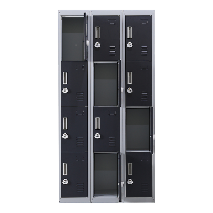 12-Door Locker for Office Gym Shed School Home Storage - 3-Digit Combination Lock