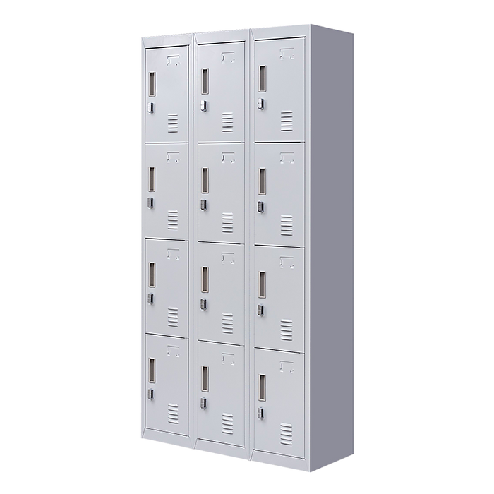 12-Door Locker for Office Gym Shed School Home Storage - Padlock-operated