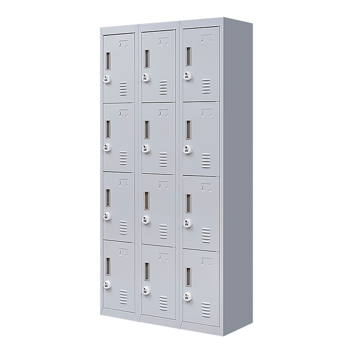 12-Door Locker for Office Gym Shed School Home Storage - 3-Digit Combination Lock