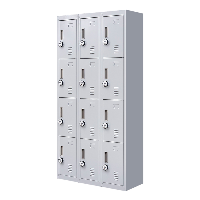 12-Door Locker for Office Gym Shed School Home Storage - 4-Digit Combination Lock