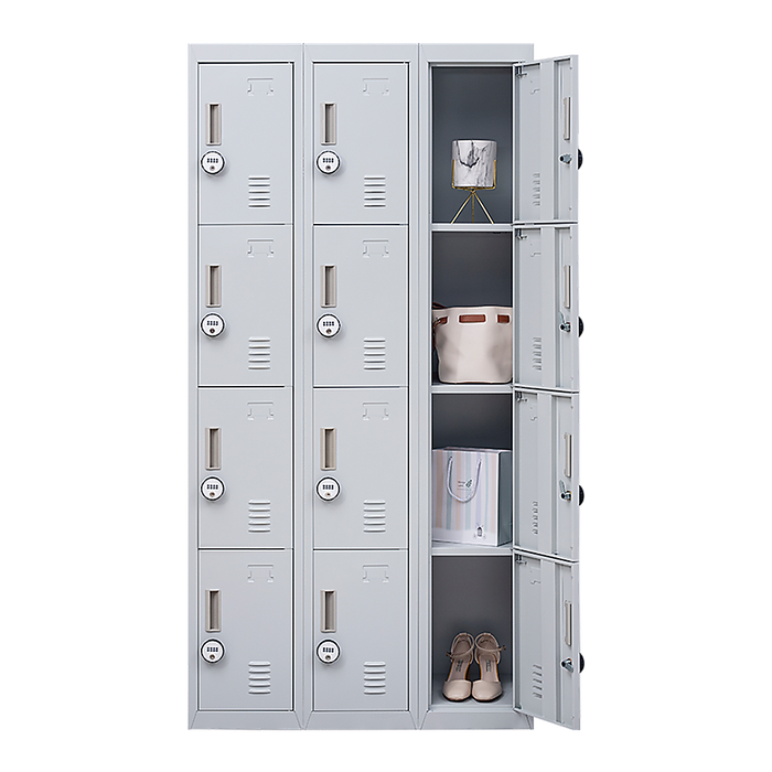 12-Door Locker for Office Gym Shed School Home Storage - 4-Digit Combination Lock