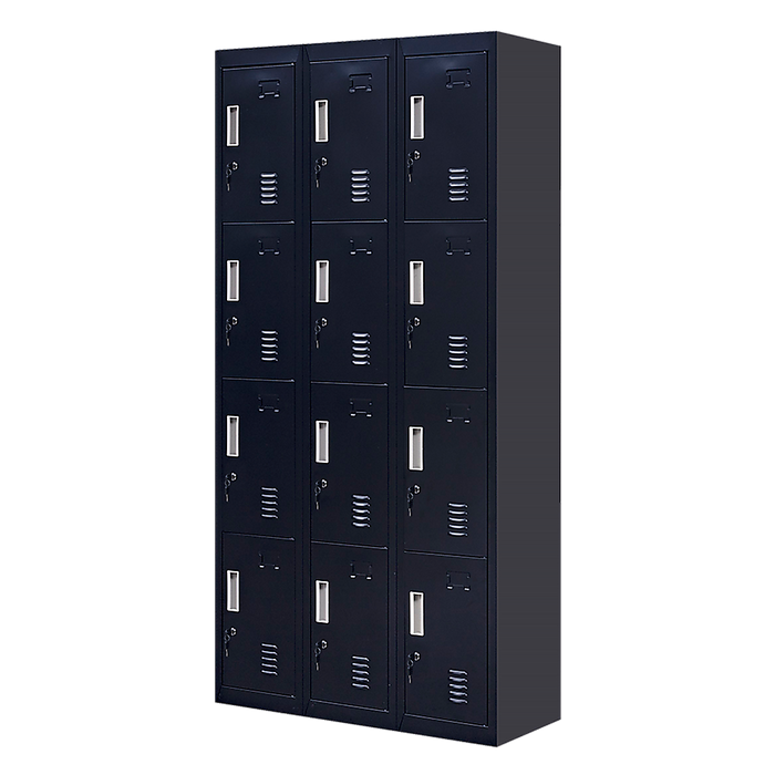 12-Door Locker for Office Gym Shed School Home Storage - Standard Lock with Keys