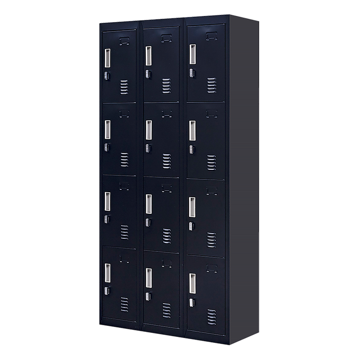 12-Door Locker for Office Gym Shed School Home Storage - Padlock-operated