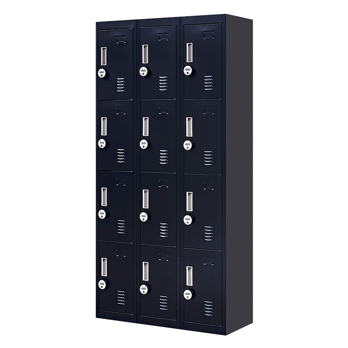 12-Door Locker for Office Gym Shed School Home Storage - 4-Digit Combination Lock