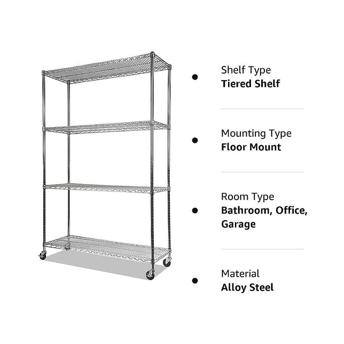 Modular Wire Storage Shelf 900 x 350 x 1800mm Steel Shelving