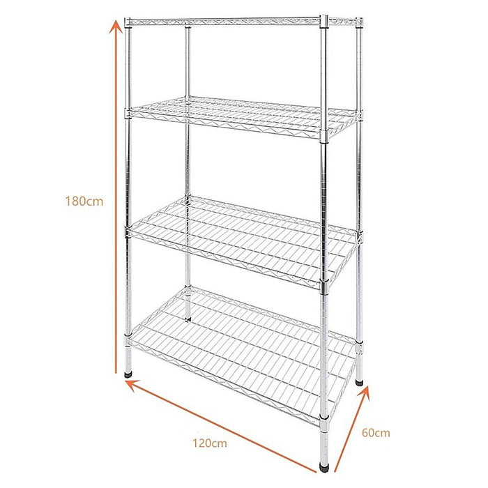 Modular Wire Storage Shelf 1200 x 600 x 1800mm Steel Shelving