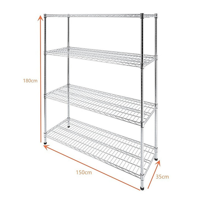 Modular Wire Storage Shelf 1500 x 350 x 1800mm Steel Shelving