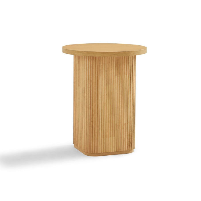 Kate Round Column Side Table in Natural