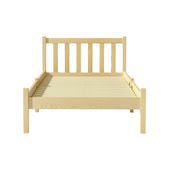 Bed Frame Wooden Single Size SOFIE Pine Timber Mattress Base OAK