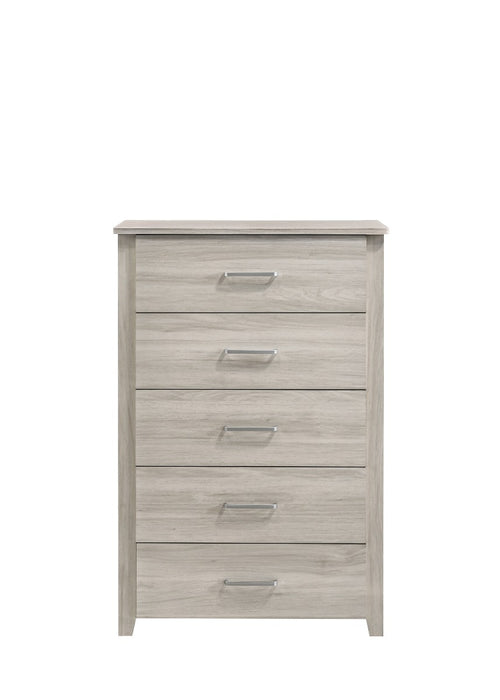 5 Chest Of Drawers Tallboy In White Oak