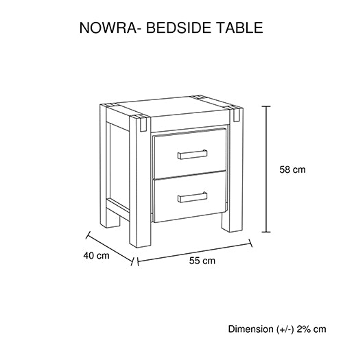 3 Pieces Bedroom Suite in Solid Wood Veneered Acacia Construction Timber Slat King Size Oak Colour Bed, Bedside Table