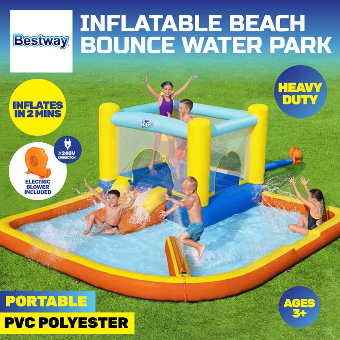 H2OGO! Bounce Water Park Inflatable Pool Slide w Electric Blower