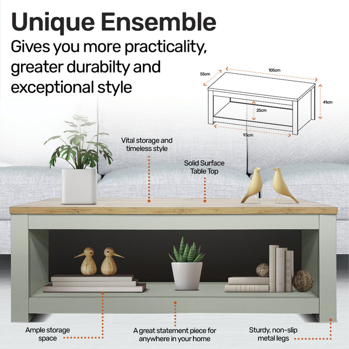 Home Master Winchester Two Tone Coffee Table Stylish Flawless Design 105cm