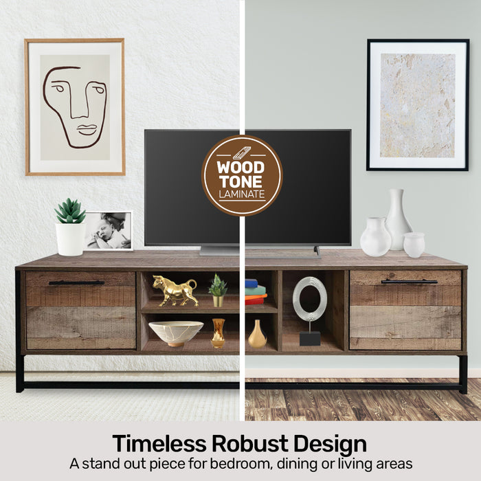 Home Master Vogue Wood Tone TV Unit Stylish Rustic Flawless Design 160cm