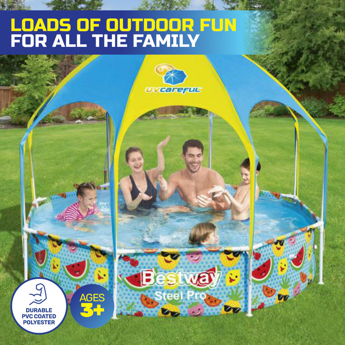 2.38 x 1.5m Kids Above Ground Pool & UV Protected Canopy 1688 Litre