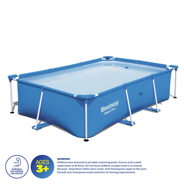 2.6m x 1.7m Above Ground Pool High Gauge PVC Construction 2300 Litre