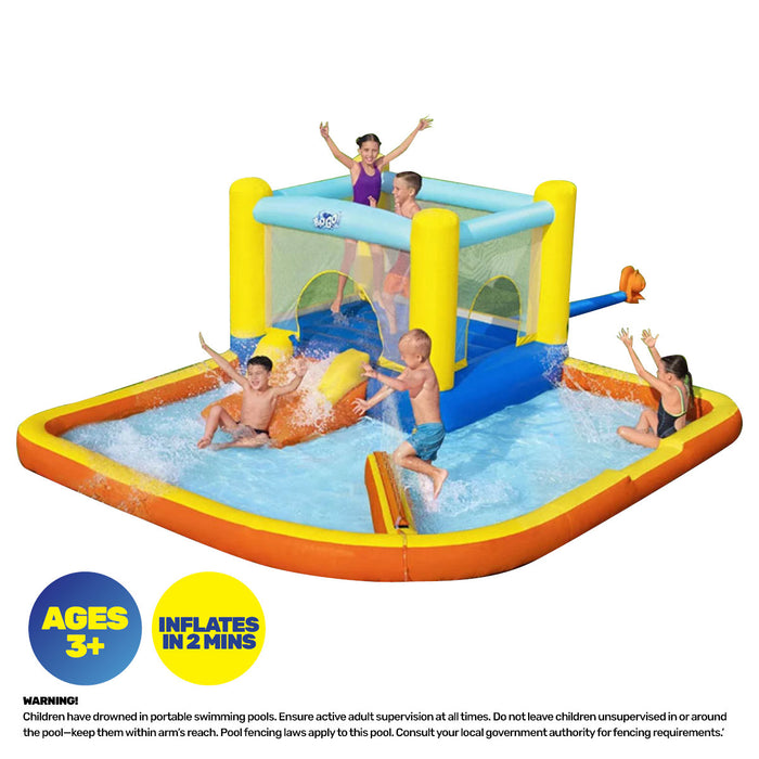 H2OGO! Bounce Water Park Inflatable Pool Slide w Electric Blower