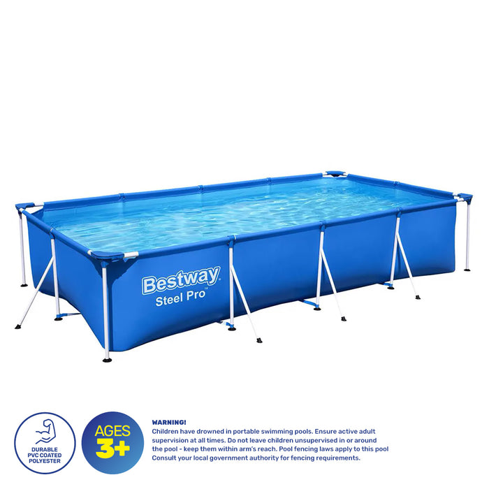 4m x 2.1m Above Ground Pool High Gauge PVC Construction 5700 Litre