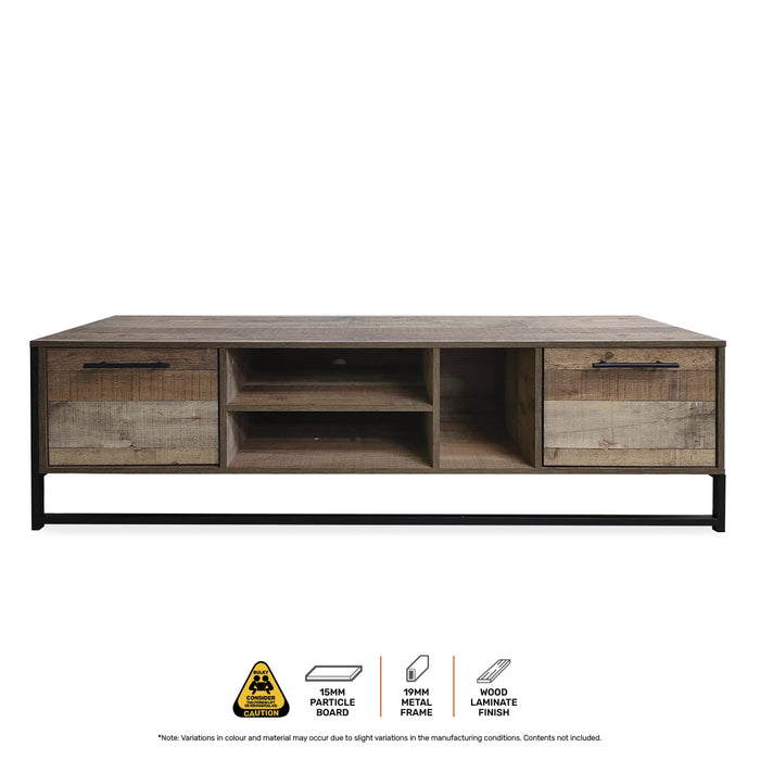 Home Master Vogue Wood Tone TV Unit Stylish Rustic Flawless Design 160cm